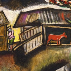 40W»x32H» RAIN, LLUVIA LA PLUIE, 1911 by MARC CHAGALL -VILLAGE CHOICES of CANVAS