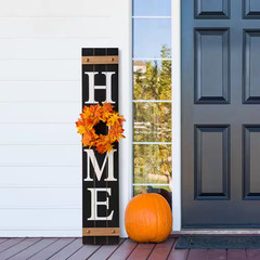 42 In. H Wooden Home Porch Sign with 3 Changable Wreathes (Spring/Fall/Christmas