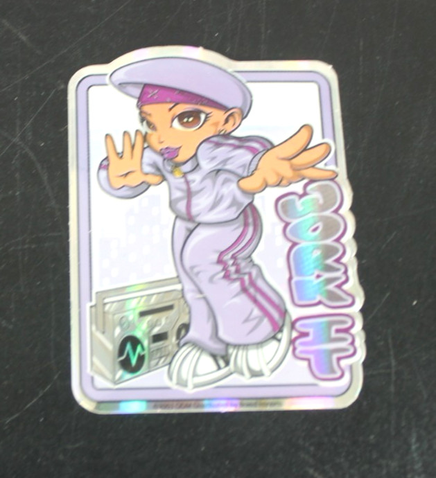 Work Out 2003 Y2K ODM Brand Imports Prism Holo Girl Power Vending Sticker