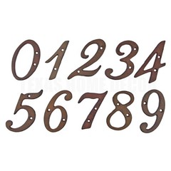 Rustic BROWN Cast Iron Metal House Numbers 4 Inch Rustic Cast Iron Pick #’s 0-9