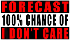 Funny Sticker Forecast 100% Chance of I Don’t Care Decal Hard Hat Toolbox Laptop