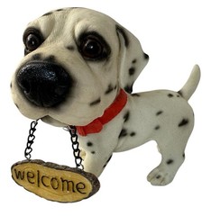 Welcome Dalmatian Dog Figurine Plastic Resin Vintage