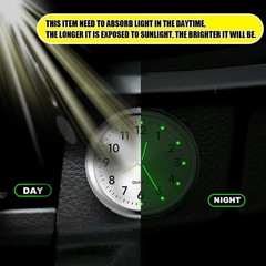 In-Car Mini Luminous Quartz Analog Clock Dashboard Stick-On Watch Decoration