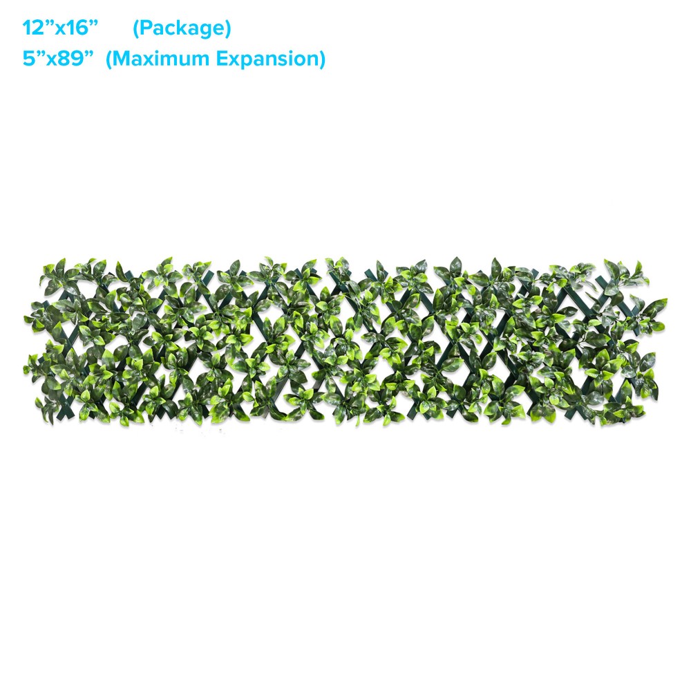 Artificial Hedge Expandable Trellis Faux Ivy Plant Fencing Panel With PVC Back