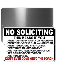 No Soliciting Do Not Disturb Knock No Trespassing Go Away Sign Or Decal F034
