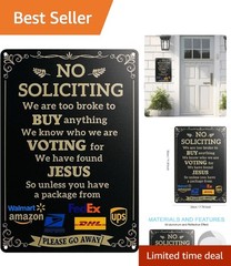 Versatile No Soliciting Sign with Pre-Drilled Holes – Easy to Mount Anywhere