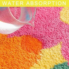 Flower Bath Mat, Cute Funny Colorful Bathroom Rugs Microfiber Absorbent Non Slip