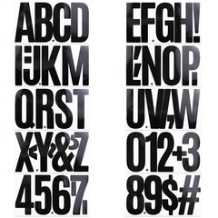 20 Sheets 6 Inch Letter Number Stickers, Self Adhesive Vinyl Capital Black