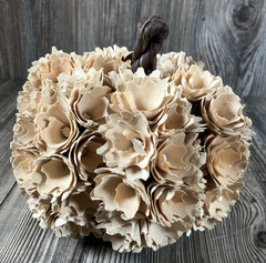 Sola Woodland Tan Flower Ball Home Decor Everlasting Faux Flowers 7in Bouquet