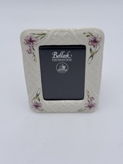 BELLEEK FINE IRISH PORCELAIN COUNTRY TRELLIS LILLIES PHOTO FRAME VINTAGE