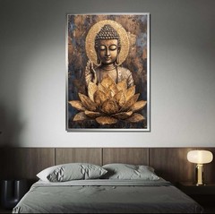 Canvas Wall art Print Buddha On Lotus Buddhist Art Religious Wall decor Art
