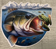 Large Mouth Bass Fish Sticker, Bass Fish Frog Decal/sticker Waterproof