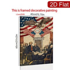 American Eagle Founding Fathers Canvas Wall Art, Patriotic Home Decor