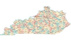 KENTUCKY ROAD MAP GLOSSY POSTER PICTURE PHOTO state city county louisville 2452