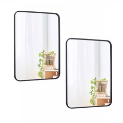 2PCS 22″ X 30″ Wall Mirror for Bathroom Rectangular Metal Framed Vanity Mirror