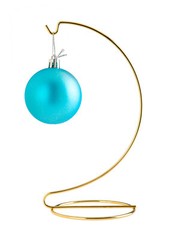 8 Inch Tall Bright Gold Ornament Display Stand Wire Hanger Holders, Pack of 3