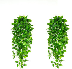 Fake Hanging Plants 2Pcs Artificial Hanging Plant for Indoor Outdoor Faux Pothos