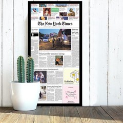11×22 Newspaper Frame Display 11 x 22 Inch Newspaper Front Page for Wall Li