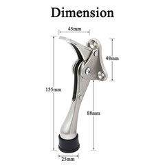 Heavy Duty Kickdown Door Stopper, One Touch Adjustable Kickdown Door Stop