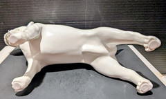 Brand New Sealed Art White PolyResin Bull Terrier Medium Size