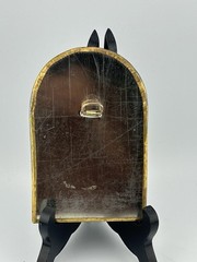 Moroccan Brass Mirror Copper Silver Arched Frame Wall Hanging 1970s VTG 5⅜»x3½»