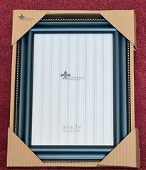 Lawrence Frames Blue Wood 5×7 Picture Frame – Gold Bead Design 199057