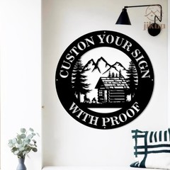 Custom Logo Metal Sign Personalized Laser Cut Unique Shape Business Wall Art