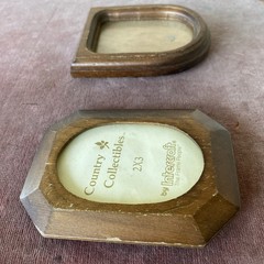 Small Vintage Mid Century Arched Wood Picture frames Holds 2 x 3 Glass Lot 2