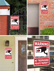 3-Pack Private Property No Trespassing Signs 12″x8″ Video Surveillance Signs New