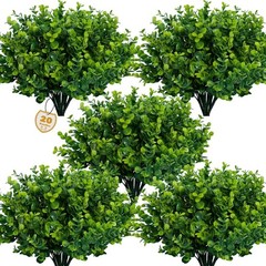 Durable, Easy-Care Artificial Boxwood Shrubs for Office & Home Use – 20 Count