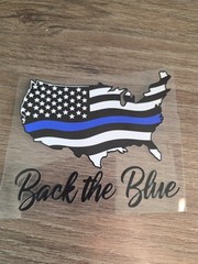American Flag United States Police Support UVDTF Decal Made In USA Waterproof