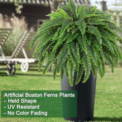 26 In. H Green Artificial Fern Plant with 95 Branches for Indoor and Outdoor Dec