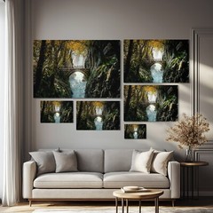 New Rivendell Painting Print Lord of The Rings LOTR Framed Canvas Wall Art Print