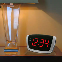 7.25 In. X 3.9 In. Red LED Alarm Clock with HI/LO Dimmer