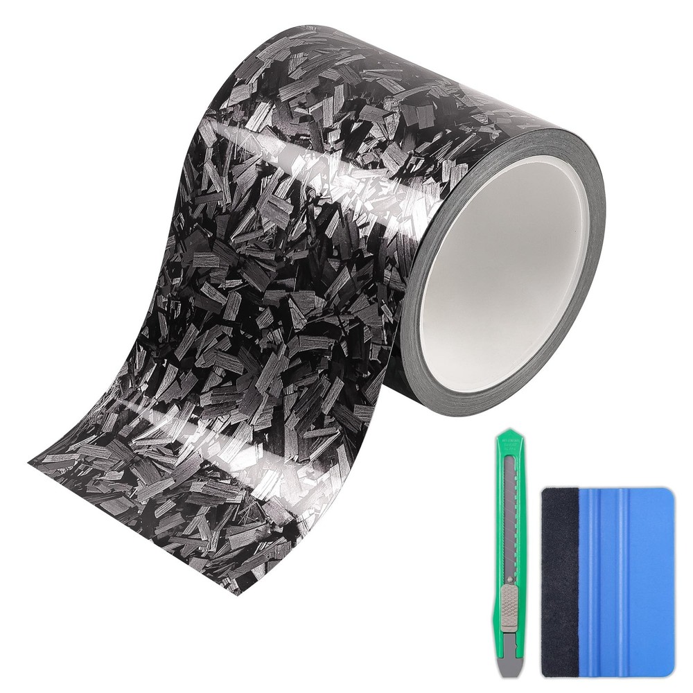 Lypumso Gloss Forged Carbon Fiber Vinyl Wrap Tape 4″ x 30ft – with Tool Kit f…