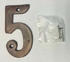 4″ Rustic Dark Solid Bronze Metal House Numbers 4 INCH PICK YOUR NUMBER