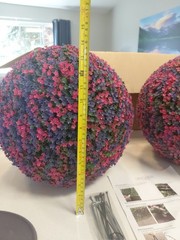 Wicker Park 2 – 15″ Multi-Color Raspberry Purple Green Faux Flower Spheres