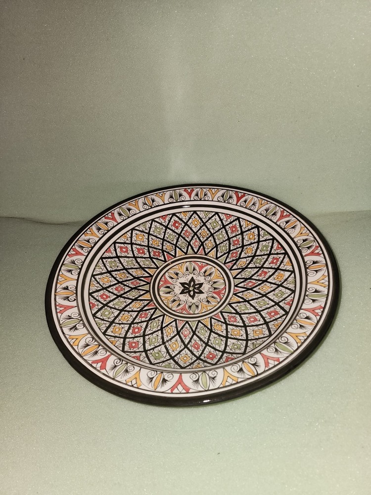 Handmade Moroccan Clay Plates: Serving, Wall, and Decorative (12–15 inches)