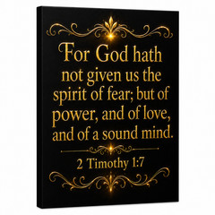 Christian Bible Verse Canvas Wall Art 2 Timothy 1:7 Religious Decor Print