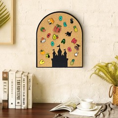 9.8×11.8 Inch Tall Arch Castle Cork Bulletin Board Decorative Wall Pin Photos