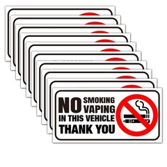 10 No Smoking Vaping Stickers for Homes, Vehicles, 3×1.5 inches, Greener