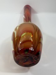 Waterford Evolution 24” Art Glass Vase Red Amber Swirl Tall Modern Decor Crystal