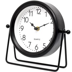 Vintage Black Table Clock on Stand, Decorative Desk and Shelf Clock Decorativ…