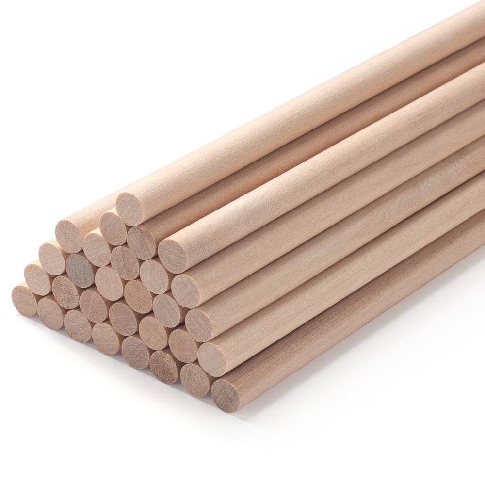 Wooden Dowel Rods Wood Dowels for Crafts,30 PCS 5/16 x 12 Wooden Sticks for C…