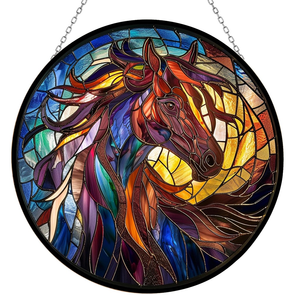 Stained Glass Horse Suncatcher Window Decor for Home, Gifts for All Occasions
