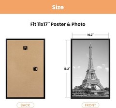 11X17 Picture Frame Black 1 or 3 Pack 11 X 17 Frame for Horizontal Vertical Wall