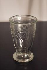 Vintage Embossed Clear Glasses – 4 oz – Nautical Star Pattern – Set of 2