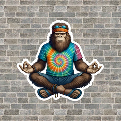 Bigfoot hippie sticker vinyl decal funny UFO peace sign cryptid laptop