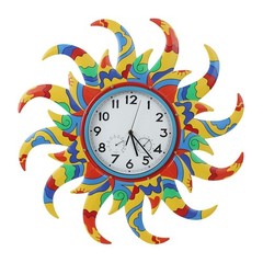 24 Inch Outdoor Clock Silent Non-Ticking, Outdoor Wall Clock with Thermometer…