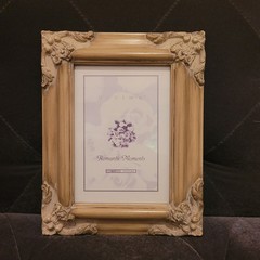 Romantic Moments 5×7 Photo Frame Ornate Tan Easel for Tabletop or Wall Hanging